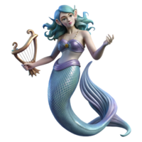gorgeous dreamy traditional A graceful siren luring sailors with her enchanting song, moonlight, ethereal and mysterious, fantasy art high quality png