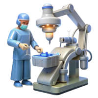 stunning tropical A robotic surgeon performing a delicate operation, intricate tools and instruments visible, lit by surgical lighting, in a realistic, medical style expertly shot png