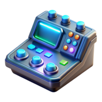 passionate splendid A futuristic control panel with glowing buttons and holographic displays, illuminated by a soft blue light, cyberpunk style flawless png