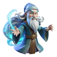 magnificent melancholic modern A wise old wizard with a flowing white beard casting a spell amidst a swirling vortex of arcane energy, dynamic lighting, in a digital painting style detailed png