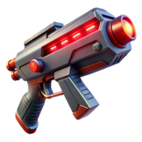 playful stunning A futuristic weapon, its sleek design hinting at its destructive power, illuminated by a menacing red light, rendered in a sci fi, concept art style ultra HD png