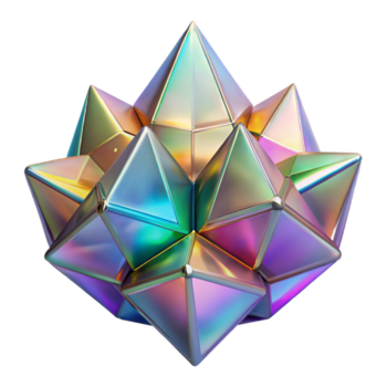 dramatic joyful rustic A cluster of crystalline structures, refracting light in a spectrum of colors, with a sharp, geometric aesthetic detailed png