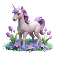 sumptuous rustic A serene unicorn grazing in a field of ethereal flowers, soft diffuse lighting, dreamlike and romantic style original png