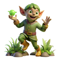 vibrant joyful contemporary A mischievous imp playing tricks in a forest, folklore style, whimsical, dappled lighting, luxury png