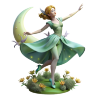 joyful dazzling A graceful sylph dancing in a moonlit glade, ethereal moonlight, in a romantic pre raphaelite style elite png
