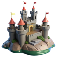immaculate calm contemporary A medieval castle on a cliff overlooking the sea, dramatic lighting, flags waving in the wind sharp png