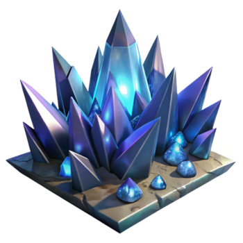 quintessence contemporain une champ de embrasé, cristalline fragments, avec pointu, angulaire bords et réfracté lumière, dans une sombre, mystérieux réglage habilement coup png