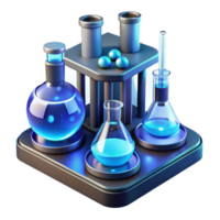 elegant acclaimed A futuristic laboratory, filled with bubbling beakers and glowing test tubes, illuminated by the cool blue light of the holographic displays. Sci fi style, clinical lighting png
