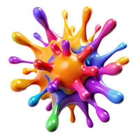 dramatic alluring A chaotic explosion of paint splatters in vibrant, contrasting colors, illuminated by a bright, directional light handcrafted png