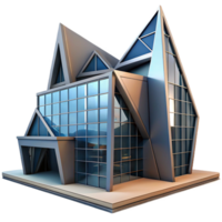 fascinating standout A decontructivist office building, sharp angles, distorted forms, dramatic lighting, png