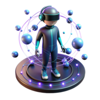 whimsical hypnotic A lone figure in a virtual reality environment, surrounded by glowing data streams, dark, moody lighting, surreal style elite png
