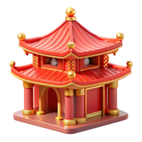 passionate gorgeous A traditional Chinese temple, ornate red and gold details, serene and spiritual style, soft lighting authentic png