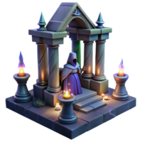 majestic passionate nordic A wise oracle reading runes in a dimly lit temple, mystical atmosphere, fantasy art 8K png