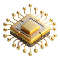 distinguished urban A single microchip, magnified to enormous scale, intricate pathways glowing with golden light, viewed from a microscopic perspective, rendered in a photorealistic style handcrafted png