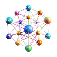 timeless modern A network of interconnected nodes pulsating with data, intricate lines of light connecting them, dynamic and colorful lighting, abstract data visualization style top tier png