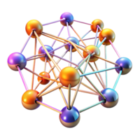 wonderful industrial A network of interconnected nodes pulsating with data, intricate lines of light connecting them, dynamic and colorful lighting, abstract data visualization style authentic png