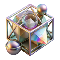 passionate alluring A complex, layered composition of geometric shapes and lines, with a holographic texture and a shifting color scheme. Ray tracing authentic png