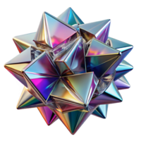 ethereal mesmerizing A dynamic, abstract composition of fragmented, mirrored surfaces, reflecting distorted geometric shapes, with a bright, multi colored light source studio quality png