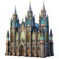 acclaimed nordic A towering, gothic cathedral, intricate carvings and stained glass windows, dramatic and awe inspiring style studio quality png
