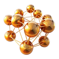 tranquil serene A network of interconnected glowing orbs, creating a complex and dynamic structure, illuminated by a warm, golden light. Abstract network visualization, futuristic artisan png