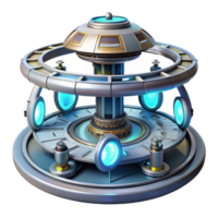 stunning ethereal rustic A futuristic space station with rotating rings and docking bays, bright artificial light, sci fi style museum quality png