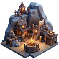 exceptional bohemian A bustling marketplace in a dwarven city carved into the side of a mountain, warm firelight and lantern light, in a detailed steampunk style detailed png