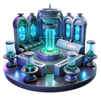 calm majestic A futuristic laboratory, filled with advanced technology and glowing screens, illuminated by a cool, sterile light, rendered in a sci fi, cinematic style 8K png