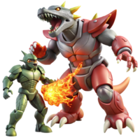 glorious exceptional A giant robot battling a monstrous alien creature, fiery explosions, anime style png