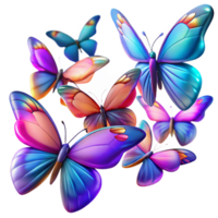 alluring tranquil avant garde A swarm of butterflies, vibrant colors, dynamic movement, bokeh background high resolution png