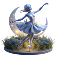 remarkable minimalist A graceful sylph dancing in a moonlit glade, ethereal moonlight, in a romantic pre raphaelite style high quality png