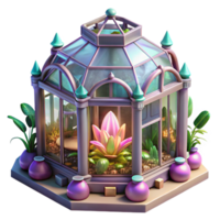 hypnotic signature A steampunk greenhouse filled with exotic mechanical plants and glowing crystals, soft, ethereal lighting, fantasy art style png