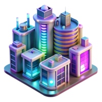 pristine dynamic creative A futuristic apartment complex with holographic projections, vibrant colors, cyberpunk style, detailed, exclusive png