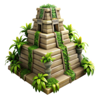 fascinating sought after An ancient Mayan pyramid overgrown with jungle vines, dappled sunlight, intricate stone carvings, mysterious atmosphere, sense of ancient history png