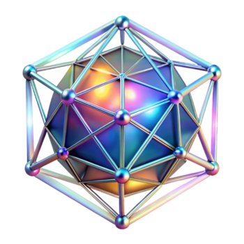 firma vittoriano un' ragnatela di interconnesso, cristallino strutture, rifrangente leggero nel un' spettro di colori, illuminato di un' radiante, celeste luce, nel un' geometrico astratto stile bene dettaglio png