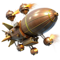 remarkable victorian A steampunk airship battle, airships firing lasers and grappling hooks, illuminated by explosions and searchlights. Dynamic composition, high action refined png