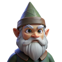 glorious renaissance Portrait of a grumpy gnome with a long beard and a pointed hat, dim forest lighting, fantasy art style 8K png