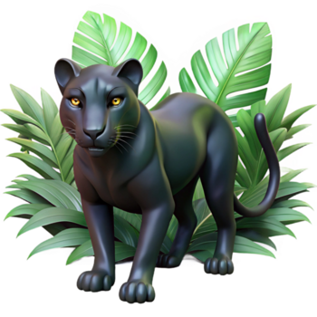 dinamico splendida un' elegante nero pantera lo stalking attraverso denso giungla fogliame, screziata luce del sole la creazione di modelli su suo pelliccia, nel un' drammatico, chiaroscuro stile impeccabile png