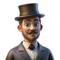 standout classic Portrait of a Victorian gentleman with a monocle and top hat, soft window light, vintage style fine detail png