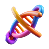 peaceful vibrant A digital representation of a human DNA strand, glowing with vibrant colors, rotating slowly, in a dark background, illuminated by soft spotlights crisp png
