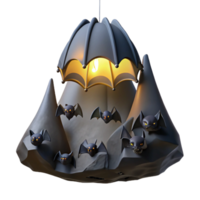 sumptuous exceptional A colony of bats hanging from the ceiling of a cave, illuminated by a single beam of light, rendered in a dark and mysterious style png