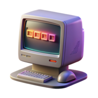 splendid sought after A vintage computer monitor displaying a cryptic message, static flickering across the screen, dark lighting, retro style png