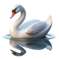 glorious elegant A graceful swan gliding across a calm lake, soft, reflective light, serene and elegant style museum quality png