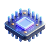 mesmerizing notable A single, levitating circuit board with glowing LEDs, intricate traces visible, illuminated by a soft blue light, in a minimalist style png