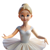 captivating unforgettable Portrait of a graceful ballerina with flowing white tulle and a serene expression, lit by soft stage lighting, art nouveau style png