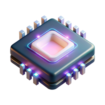 pittoreske grillig retro een enkel, zwevend microchip, emitting een zacht, etherisch gloed, ingewikkeld details van de spaander s architectuur zichtbaar, donker, humeurig verlichting, fotorealistisch stijl onberispelijk png