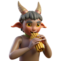 acclaimed futuristic A mischievous satyr playing a pan flute in a sun drenched forest, dappled sunlight, rococo style 8K png