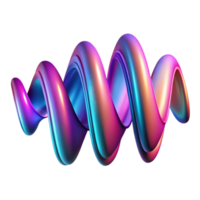 peaceful dramatic An abstract representation of sound waves, visualized as colorful ribbons and curves, illuminated by a dynamic, pulsating light. Synthwave style, vibrant original png