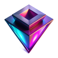 radiant creative Fractured geometric shapes in vibrant neon hues, casting long, dramatic shadows under a single spotlight, with a grainy, retro futuristic aesthetic handcrafted png