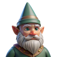 dreamy pristine Portrait of a grumpy gnome with a long beard and a pointed hat, dim forest lighting, fantasy art style museum quality png