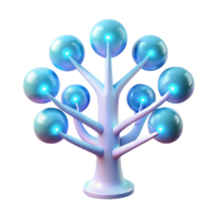 captivating ethereal abstract A bioluminescent tree with data flowing through its branches, soft glow, ethereal style gallery standard png